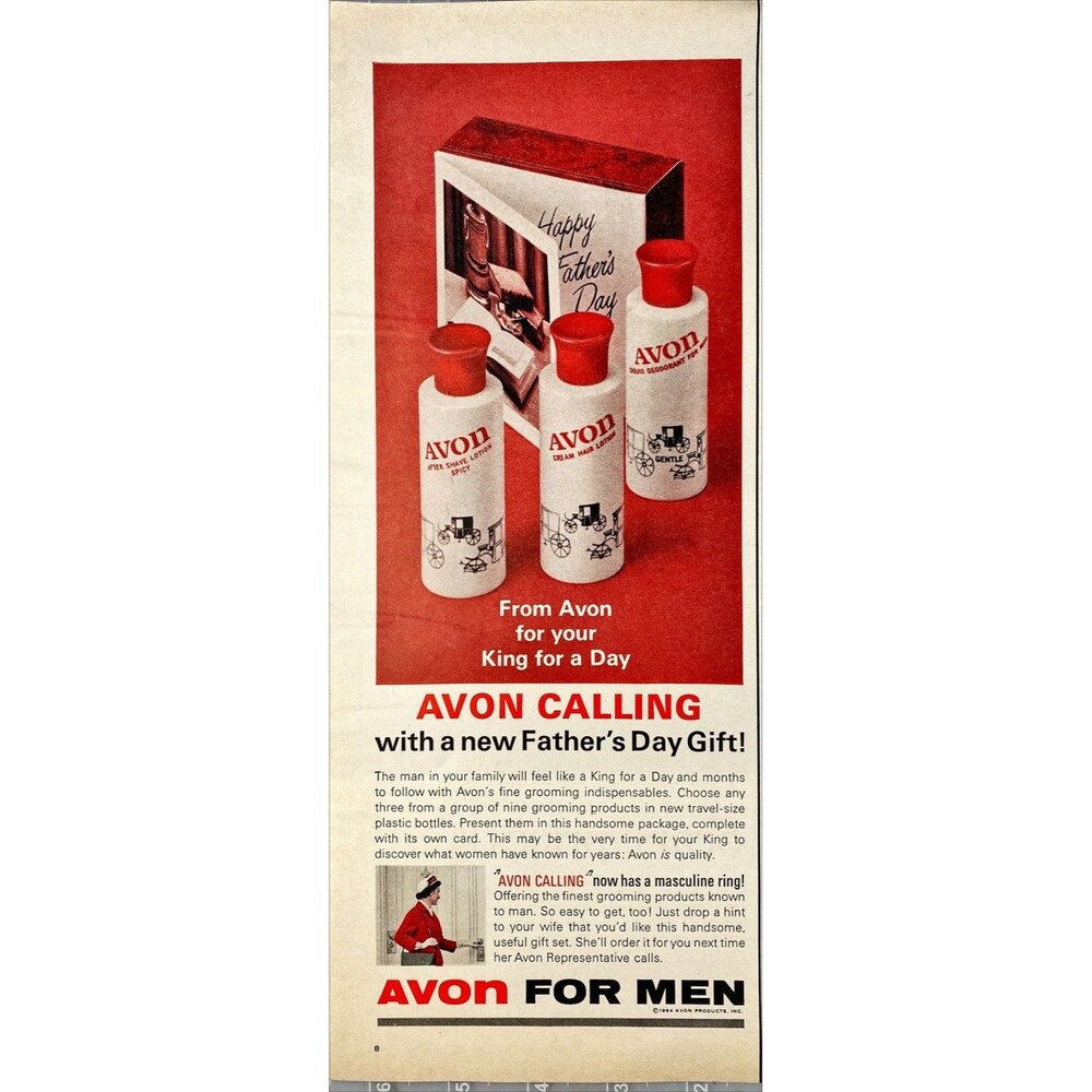 AVON For Men "Avon Calling with Father's Day Gifts" Vintage Print Ad 1964